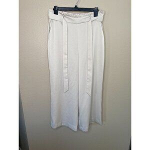 Lauren Conrad Womens tan Pants Medium wide leg‎ belt polyester elastic waist